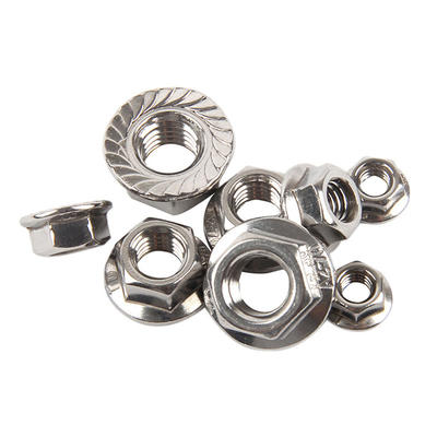 Stainless steel hexagon nuts with flange DIN6923