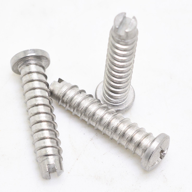 Stainless steel Custom Pan head self tapping screw slotted end