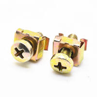 Yellow  zinc plated pan head screw with cage nut